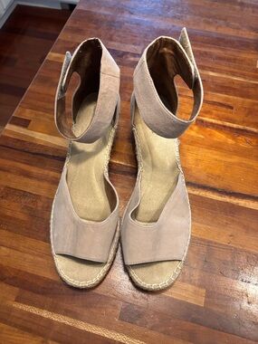 Rockport Cobb Hill Kairi Espadrille Wedge Sandals - taupe Ankle Strap